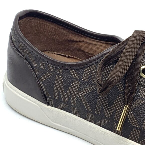 Michael Kors Womens Logo City Sneakers Shoes Brown Size 9.5M 001109 Lace Up - Picture 6 of 15